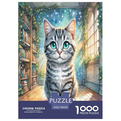 Schottische Fold 1000 Teile Tier Puzzles Premium Quality Familienspiel - Home Room Decoration Für Erwachsene Und Kinder Ab 12 Jahren Wertvoll Geschenk Für 70x50cm/1000pcs von MMDASBVPE