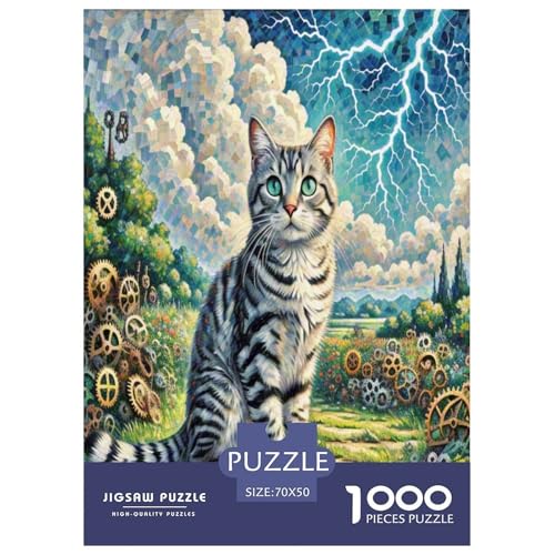 Schottische Fold 1000-teiliges Tier Puzzles Premium Quality Familienspiel - Home Room Decoration Für Erwachsene Und Kinder Ab 12 Jahren Buntes Spielzeug 70x50cm/1000pcs von MMDASBVPE