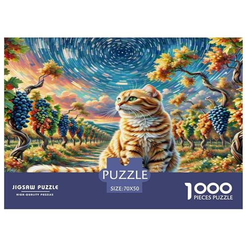 Schottische Fold 1000-teiliges Tier Puzzles Premium Quality Familienspiel - Home Room Decoration Für Erwachsene Und Kinder Ab 12 Jahren Buntes Spielzeug 70x50cm/1000pcs von MMDASBVPE