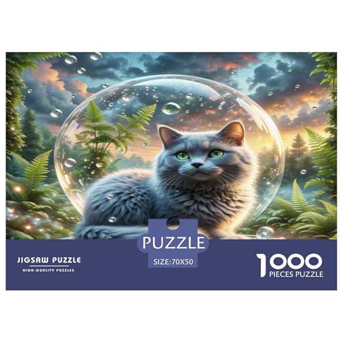 Schottische Fold 1000-teiliges Tier Puzzles Premium Quality Familienspiel - Home Room Decoration Für Erwachsene Und Kinder Ab 12 Jahren Buntes Spielzeug 70x50cm/1000pcs von MMDASBVPE