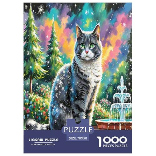 Schottische Fold 1000-teiliges Tier Puzzles Premium Quality Familienspiel - Home Room Decoration Für Erwachsene Und Kinder Ab 12 Jahren Wertvoll Geschenk Für 70x50cm/1000pcs von MMDASBVPE
