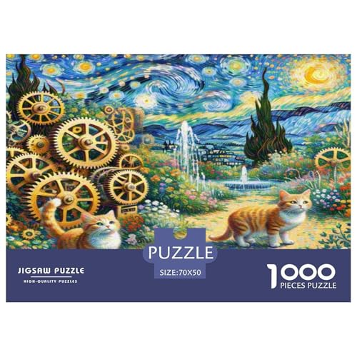 Schottische Fold 1000-teiliges Tier Puzzles Premium Quality Familienspiel - Home Room Decoration Für Erwachsene Und Kinder Ab 12 Jahren Wertvoll Geschenk Für 70x50cm/1000pcs von MMDASBVPE