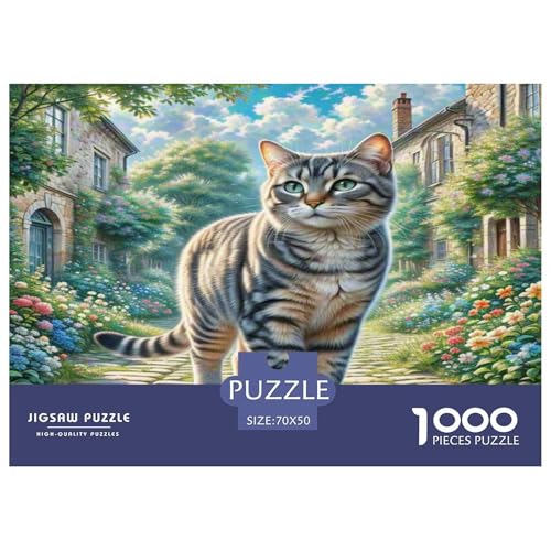 Schottische Fold 1000-teiliges Tier Puzzles Premium Quality Pädagogisch - Home Room Decoration Für Erwachsene Und Kinder Ab 12 Jahren Wertvoll Geschenk Für 70x50cm/1000pcs von MMDASBVPE