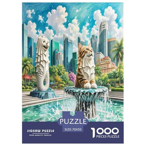 Singapur 1000 Teile Tier Puzzles Premium Quality Pädagogisch - Home Room Decoration Für Erwachsene Und Kinder Ab 12 Jahren Buntes Spielzeug 70x50cm/1000pcs von MMDASBVPE