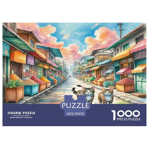 Singapur 1000-teiliges Tier Puzzles Premium Quality Familienspiel - Home Room Decoration Für Erwachsene Und Kinder Ab 12 Jahren Buntes Spielzeug 70x50cm/1000pcs von MMDASBVPE