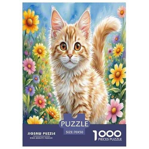 Somalische Katze 1000 Teile Tier Puzzles Premium Quality Pädagogisch - Home Room Decoration Für Erwachsene Und Kinder Ab 12 Jahren Wertvoll Geschenk Für 70x50cm/1000pcs von MMDASBVPE