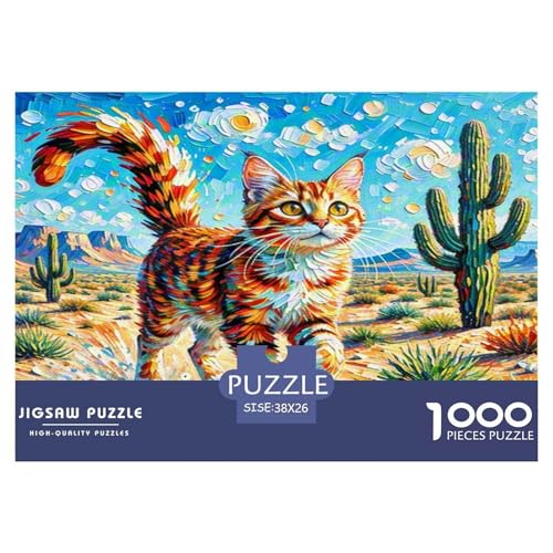 Somalische Katze 1000-teiliges Tier Puzzles Premium Quality Familienspiel - Home Room Decoration Für Erwachsene Und Kinder Ab 12 Jahren Buntes Spielzeug 38x26cm/1000pcs von MMDASBVPE