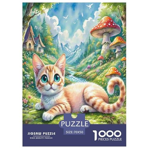 Somalische Katze 1000-teiliges Tier Puzzles Premium Quality Familienspiel - Home Room Decoration Für Erwachsene Und Kinder Ab 12 Jahren Buntes Spielzeug 70x50cm/1000pcs von MMDASBVPE