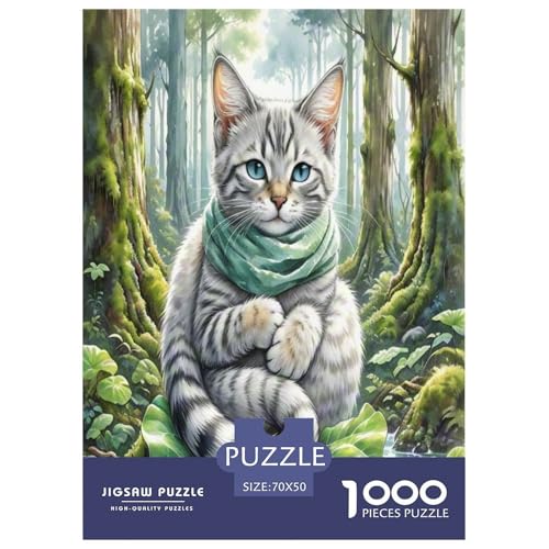 Somalische Katze 1000-teiliges Tier Puzzles Premium Quality Familienspiel - Home Room Decoration Für Erwachsene Und Kinder Ab 12 Jahren Wertvoll Geschenk Für 70x50cm/1000pcs von MMDASBVPE