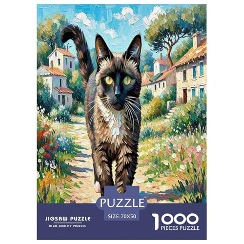 Somalische Katze 1000-teiliges Tier Puzzles Premium Quality Pädagogisch - Home Room Decoration Für Erwachsene Und Kinder Ab 12 Jahren Buntes Spielzeug 70x50cm/1000pcs von MMDASBVPE