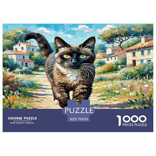 Somalische Katze 1000-teiliges Tier Puzzles Premium Quality Pädagogisch - Home Room Decoration Für Erwachsene Und Kinder Ab 12 Jahren Wertvoll Geschenk Für 70x50cm/1000pcs von MMDASBVPE