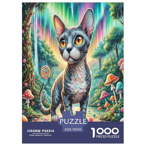 Sphinx Katze 1000 Teile Tier Puzzles Premium Quality Familienspiel - Home Room Decoration Für Erwachsene Und Kinder Ab 12 Jahren Buntes Spielzeug 70x50cm/1000pcs von MMDASBVPE