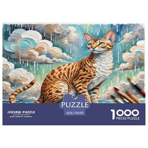 Sphinx Katze 1000 Teile Tier Puzzles Premium Quality Familienspiel - Home Room Decoration Für Erwachsene Und Kinder Ab 12 Jahren Wertvoll Geschenk Für 70x50cm/1000pcs von MMDASBVPE
