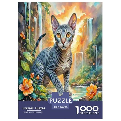 Sphinx Katze 1000 Teile Tier Puzzles Premium Quality Pädagogisch - Home Room Decoration Für Erwachsene Und Kinder Ab 12 Jahren Buntes Spielzeug 70x50cm/1000pcs von MMDASBVPE