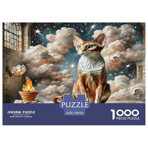 Sphinx Katze 1000 Teile Tier Puzzles Premium Quality Pädagogisch - Home Room Decoration Für Erwachsene Und Kinder Ab 12 Jahren Wertvoll Geschenk Für 70x50cm/1000pcs von MMDASBVPE