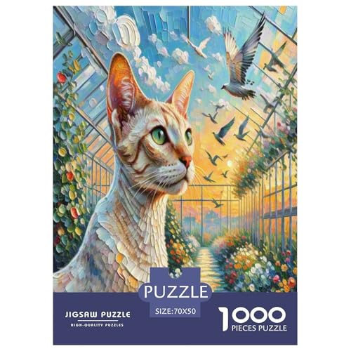 Sphinx Katze 1000-teiliges Tier Puzzles Premium Quality Familienspiel - Home Room Decoration Für Erwachsene Und Kinder Ab 12 Jahren Wertvoll Geschenk Für 70x50cm/1000pcs von MMDASBVPE