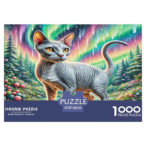 Sphinx Katze 1000-teiliges Tier Puzzles Premium Quality Pädagogisch - Home Room Decoration Für Erwachsene Und Kinder Ab 12 Jahren Buntes Spielzeug 38x26cm/1000pcs von MMDASBVPE