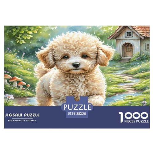 Teddy Hund 1000 Teile Tier Puzzles Premium Quality Familienspiel - Home Room Decoration Unterhaltung Für Erwachsene Und Kinder Buntes Spielzeug 38x26cm/1000pcs von MMDASBVPE