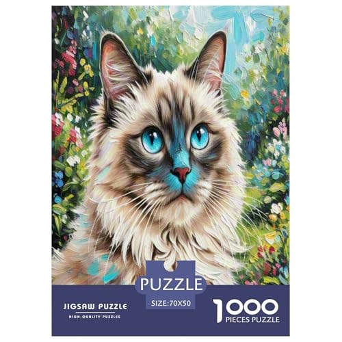 Türkische Angora 1000 Teile Tier Puzzles Premium Quality Familienspiel - Home Room Decoration Für Erwachsene Und Kinder Ab 12 Jahren Buntes Spielzeug 70x50cm/1000pcs von MMDASBVPE