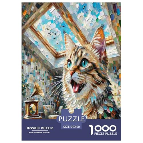 Türkische Angora 1000-teiliges Tier Puzzles Premium Quality Pädagogisch - Home Room Decoration Für Erwachsene Und Kinder Ab 12 Jahren Buntes Spielzeug 70x50cm/1000pcs von MMDASBVPE