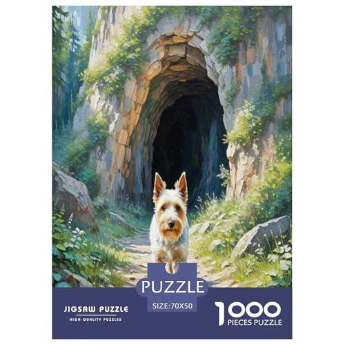 Walisischer Terrier 1000 Teile Tierhund Puzzles Premium Quality Familienspiel - Home Room Decoration Erwachsene Und Kinder Wertvoll Geschenk Für 70x50cm/1000pcs von MMDASBVPE