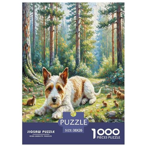 Walisischer Terrier 1000 Teile Tierhund Puzzles Premium Quality Familienspiel - Home Room Decoration Für Erwachsene Und Kinder Ab 12 Jahren Wertvoll Geschenk Für 38x26cm/1000pcs von MMDASBVPE