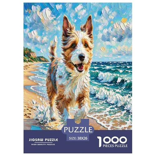 Walisischer Terrier 1000 Teile Tierhund Puzzles Premium Quality Pädagogisch - Home Room Decoration Für Erwachsene Und Kinder Ab 12 Jahren Buntes Spielzeug 38x26cm/1000pcs von MMDASBVPE
