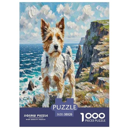 Walisischer Terrier 1000-teiliges Tierhund Puzzles Premium Quality Pädagogisch - Home Room Decoration Für Erwachsene Und Kinder Ab 12 Jahren Geschenk Für Von 12 Jahren 38x26cm/1000pcs von MMDASBVPE