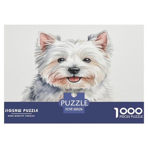 West Highland weißer Stamm 1000 Teile Tierhund Puzzles Premium Quality Familienspiel - Home Room Decoration Erwachsene Und Kinder Wertvoll Geschenk Für 38x26cm/1000pcs von MMDASBVPE