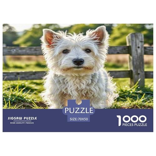 West Highland weißer Stamm 1000 Teile Tierhund Puzzles Premium Quality Pädagogisch - Home Room Decoration Für Erwachsene, Familien Passen Buntes Spielzeug 70x50cm/1000pcs von MMDASBVPE