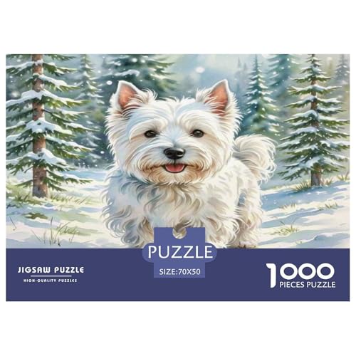 West Highland weißer Stamm 1000-teiliges Tierhund Puzzles Premium Quality Pädagogisch - Home Room Decoration Für Erwachsene Und Kinder Ab 12 Jahren Geschenk Für Von 12 Jahren 70x50cm/1000pcs von MMDASBVPE