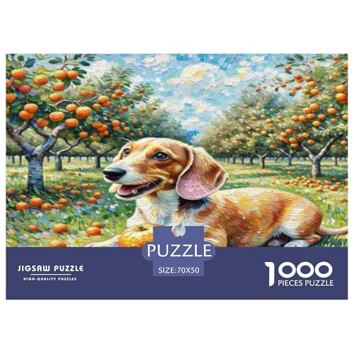 Wurst Hund 1000 Teile Tier Puzzles Premium Quality Pädagogisch - Home Room Decoration Für Erwachsene, Familien Passen Buntes Spielzeug 70x50cm/1000pcs von MMDASBVPE