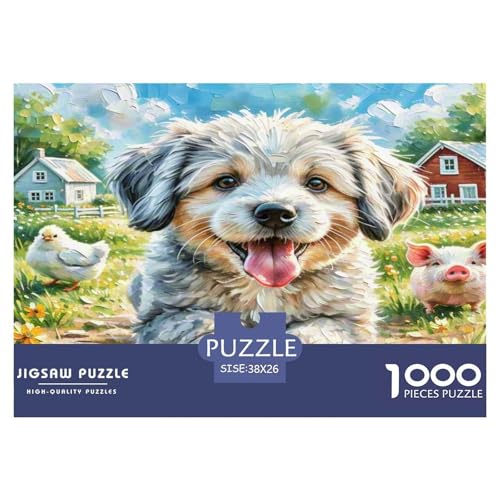 Xishi Hund 1000-teiliges Tierhund Puzzles Premium Quality Familienspiel - Home Room Decoration Erwachsene Und Kinder Buntes Spielzeug 38x26cm/1000pcs von MMDASBVPE
