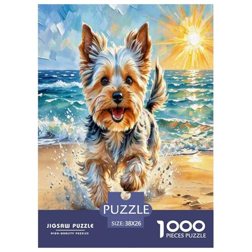 Yorkshire Terrier 1000 Teile Tierhund Puzzles Premium Quality Familienspiel - Home Room Decoration Erwachsene Und Kinder Wertvoll Geschenk Für 38x26cm/1000pcs von MMDASBVPE