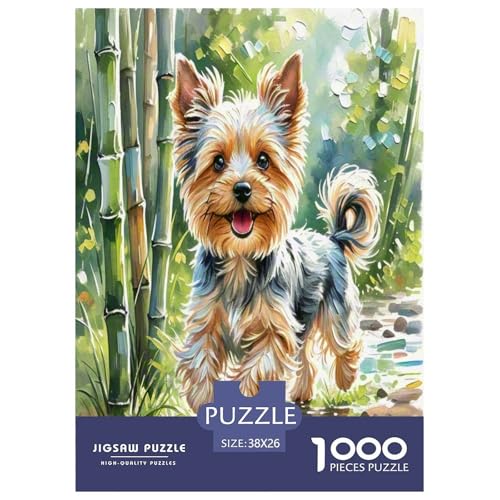 Yorkshire Terrier 1000 Teile Tierhund Puzzles Premium Quality Familienspiel - Home Room Decoration Für Erwachsene Und Kinder Ab 12 Jahren Buntes Spielzeug 38x26cm/1000pcs von MMDASBVPE