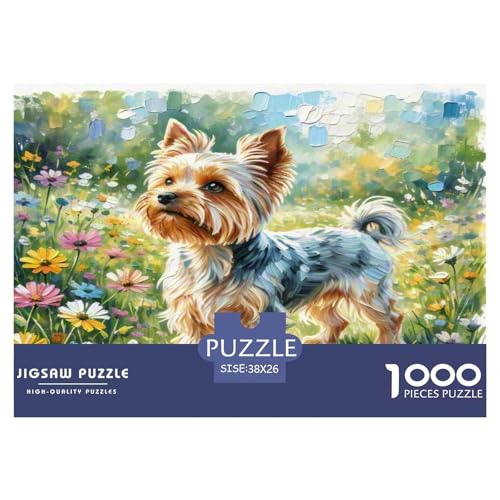Yorkshire Terrier 1000 Teile Tierhund Puzzles Premium Quality Familienspiel - Home Room Decoration Unterhaltung Für Erwachsene Und Kinder Buntes Spielzeug 38x26cm/1000pcs von MMDASBVPE