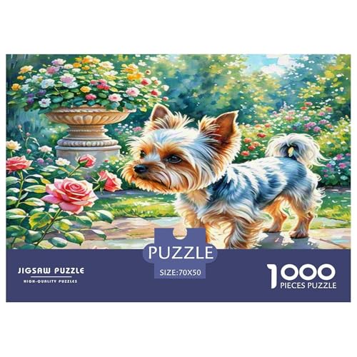 Yorkshire Terrier 1000 Teile Tierhund Puzzles Premium Quality Familienspiel - Home Room Decoration Unterhaltung Für Erwachsene Und Kinder Buntes Spielzeug 70x50cm/1000pcs von MMDASBVPE