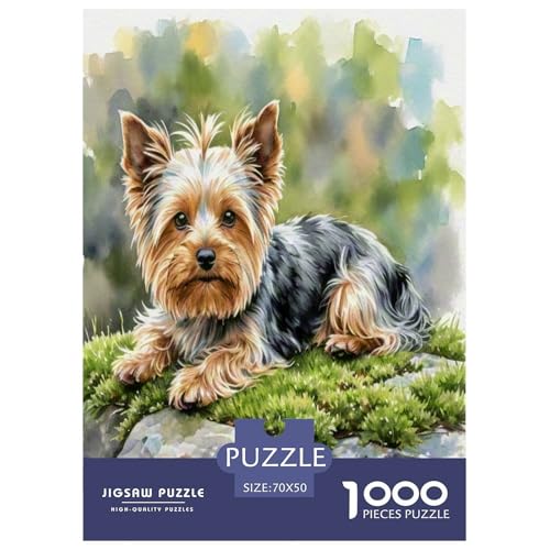 Yorkshire Terrier 1000 Teile Tierhund Puzzles Premium Quality Pädagogisch - Home Room Decoration Erwachsene Und Kinder Buntes Spielzeug 70x50cm/1000pcs von MMDASBVPE