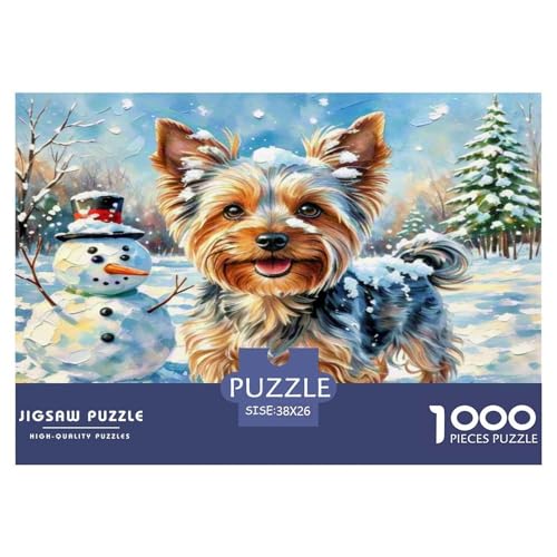 Yorkshire Terrier 1000 Teile Tierhund Puzzles Premium Quality Pädagogisch - Home Room Decoration Für Erwachsene, Familien Passen Buntes Spielzeug 38x26cm/1000pcs von MMDASBVPE