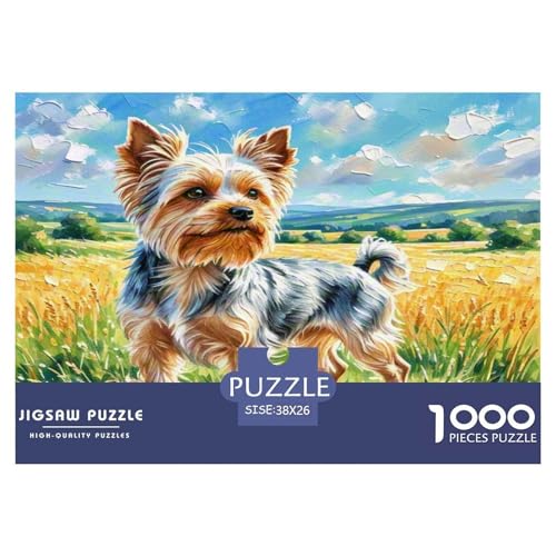 Yorkshire Terrier 1000 Teile Tierhund Puzzles Premium Quality Pädagogisch - Home Room Decoration Unterhaltung Für Erwachsene Und Kinder Buntes Spielzeug 38x26cm/1000pcs von MMDASBVPE