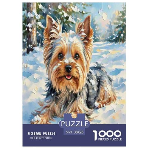 Yorkshire Terrier 1000 Teile Tierhund Puzzles Premium Quality Pädagogisch - Home Room Decoration Unterhaltung Für Erwachsene Und Kinder Geschenk Für Von 12 Jahren 38x26cm/1000pcs von MMDASBVPE