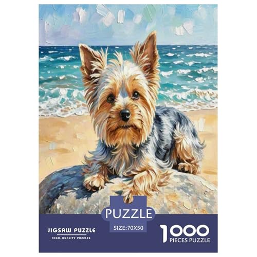 Yorkshire Terrier 1000 Teile Tierhund Puzzles Premium Quality Pädagogisch - Home Room Decoration Unterhaltung Für Erwachsene Und Kinder Wertvoll Geschenk Für 70x50cm/1000pcs von MMDASBVPE
