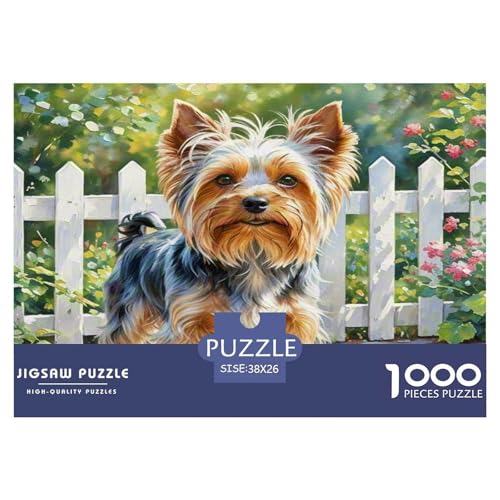 Yorkshire Terrier 1000-teiliges Tierhund Puzzles Premium Quality Pädagogisch - Home Room Decoration Erwachsene Und Kinder Buntes Spielzeug 38x26cm/1000pcs von MMDASBVPE