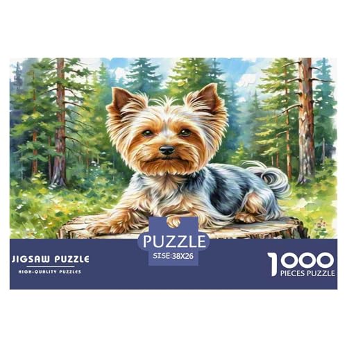 Yorkshire Terrier 1000-teiliges Tierhund Puzzles Premium Quality Pädagogisch - Home Room Decoration Erwachsene Und Kinder Buntes Spielzeug 38x26cm/1000pcs von MMDASBVPE