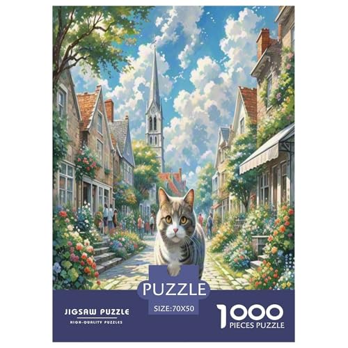 amerikanische Shorthair 1000 Teile Tier Puzzles Premium Quality Familienspiel - Home Room Decoration Für Erwachsene Und Kinder Ab 12 Jahren Wertvoll Geschenk Für 70x50cm/1000pcs von MMDASBVPE