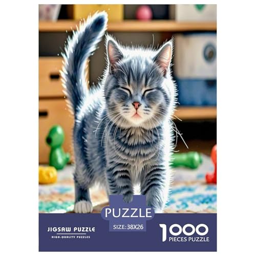amerikanische Shorthair 1000 Teile Tier Puzzles Premium Quality Pädagogisch - Home Room Decoration Für Erwachsene Und Kinder Ab 12 Jahren Wertvoll Geschenk Für 38x26cm/1000pcs von MMDASBVPE