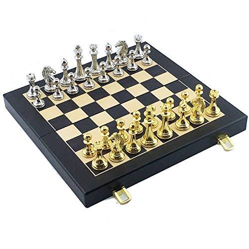 Schach-Set, tragbares Spiel des internationalen Schachs, Holz, zusammenklappbar, Königshöhe, 67 mm, Schachspiel, lässig, Puzzle-Party (B) von MMFGFDSAJKYGD