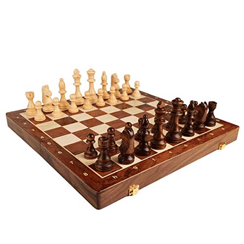 Schachbrett-Set, Schachset, Massivholz, Schachbrett, Massivholz, Schachfiguren mit Beflockungsbodenfach im Inneren des Bretts, um jedes Stück aufzubewahren, professionelles Schachspiel-Set, Schachbrett-Set, Schachset, Massivholz, Schachbrett, Massivholz, Schachfiguren mit Beflockungsbodenfach im Inneren des Bretts, um jedes Stück aufzubewahren, professionelles Schachspiel-Set, von MMFGFDSAJKYGD