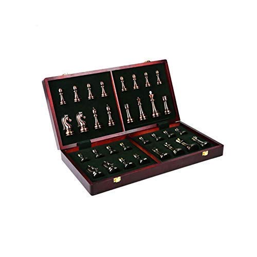 Schachspiel, exquisit, verschleißfest, Retro-Windfach, Metall, Boutique, große Zinklegierung, Schach (Freizeit-Puzzle, Familienunterhaltung) (50 x 50 x 10 cm) von MMFGFDSAJKYGD