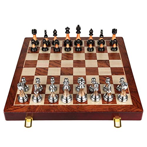 Standard Schach Geschenkbox Set Faltbrett Schach Set Retro Schach Anfänger Internationale Schach Geschenke für Schachliebhaber/Anfänger von MMFGFDSAJKYGD